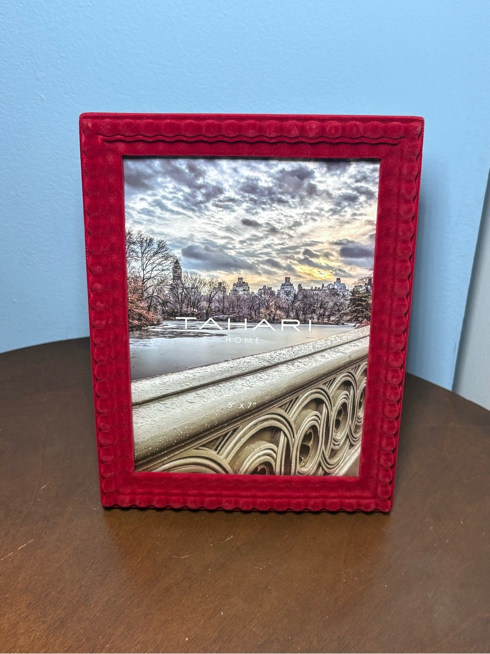 Tahari Red Velvet Beaded-Trim Photo Frame